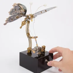 Mechanical 3D DIY Dynamic Butterfly Metal Model Building Kits with Music Box