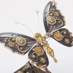 Mechanical 3D DIY Dynamic Butterfly Metal Model Building Kits with Music Box