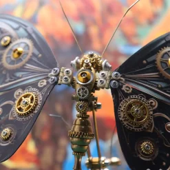Mechanical 3D DIY Dynamic Butterfly Metal Model Building Kits with Music Box