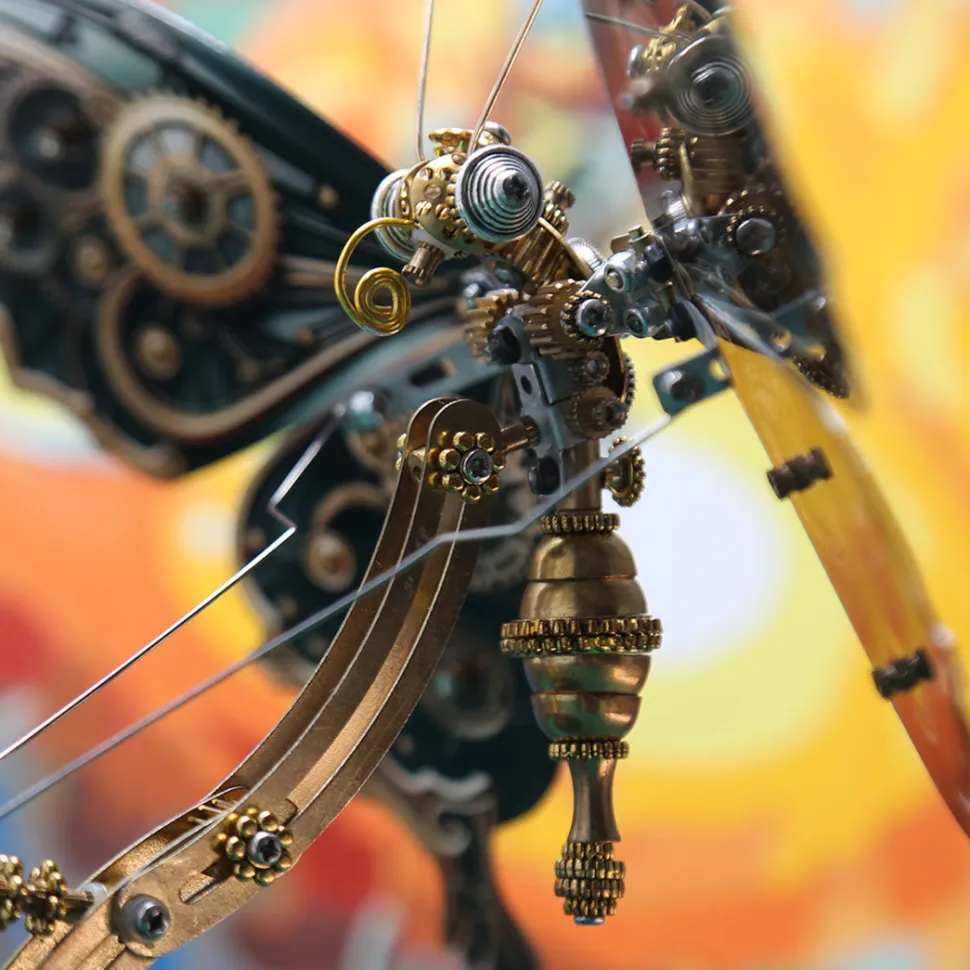 Mechanical 3D DIY Dynamic Butterfly Metal Model Building Kits with Music Box
