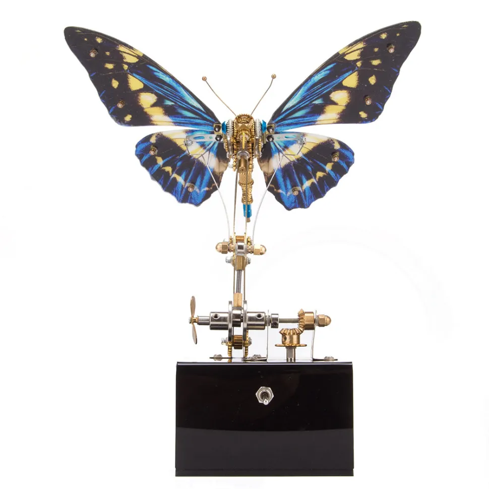 Mechanical 3D DIY Dynamic Butterfly Metal Model Building Kits with Music Box