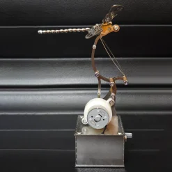 Mechanical 3D DIY Dynamic Dragonfly Metal Model Building Kit – Bionic Kinetic Art Sculpture(Finished Version)