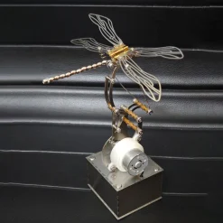 Mechanical 3D DIY Dynamic Dragonfly Metal Model Building Kit – Bionic Kinetic Art Sculpture(Finished Version)