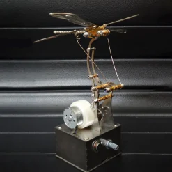 Mechanical 3D DIY Dynamic Dragonfly Metal Model Building Kit – Bionic Kinetic Art Sculpture(Finished Version)