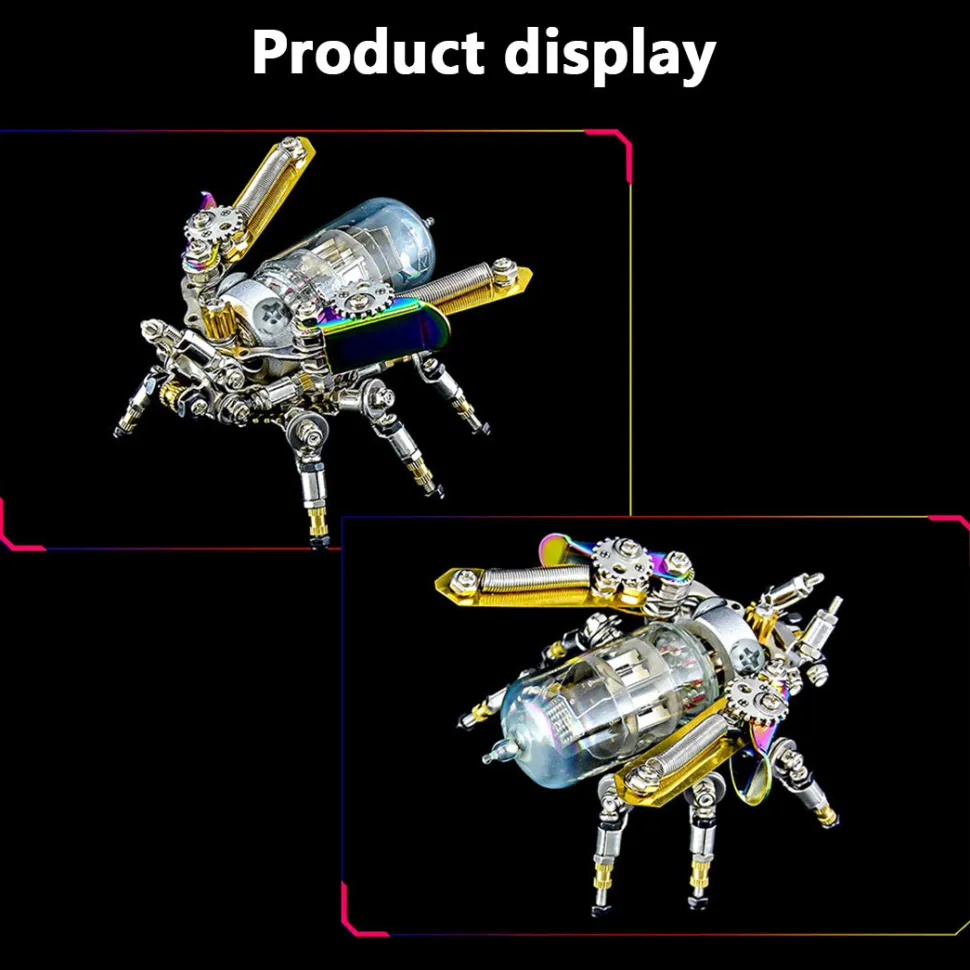 Mechanical Firefly 3D Metal DIY Insect Metal Assembly Model Colorful Parts Decoration 200PCS