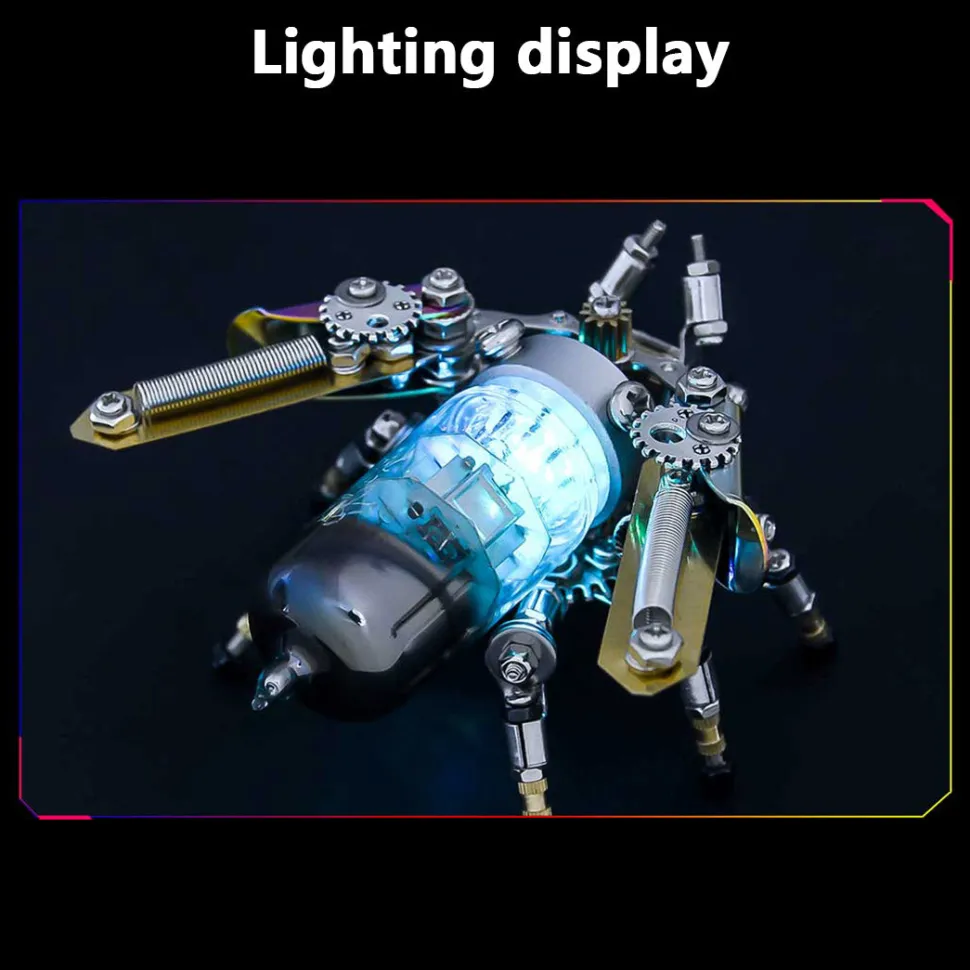 Mechanical Firefly 3D Metal DIY Insect Metal Assembly Model Colorful Parts Decoration 200PCS