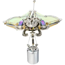 Mechanical Manta Ray 3D Steampunk Metal Kits with Bright Eyes and Translucent Wings