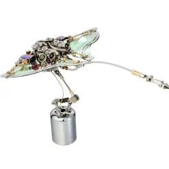 Mechanical Manta Ray 3D Steampunk Metal Kits with Bright Eyes and Translucent Wings