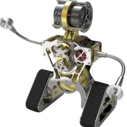 Metal Robot Mechanical Clock Desktop Art Display