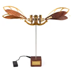 Metal Solid Wood 3D Dynamic Mechanical Crafts Mystery Aircraft DIY Assembly Model Kit for Kids, Teens and Adults