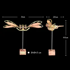 Metal Solid Wood 3D Dynamic Mechanical Crafts Mystery Aircraft DIY Assembly Model Kit for Kids, Teens and Adults