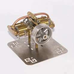 Mini 4 Cylinders Horizontally Opposed Steam Engine Model without Boiler for Model Ship Gift Collection - Enginediy
