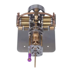 Mini Horizontally Opposed 4-Cylinder Steam Engine Model With Gearbox For Small Steam Model Ship