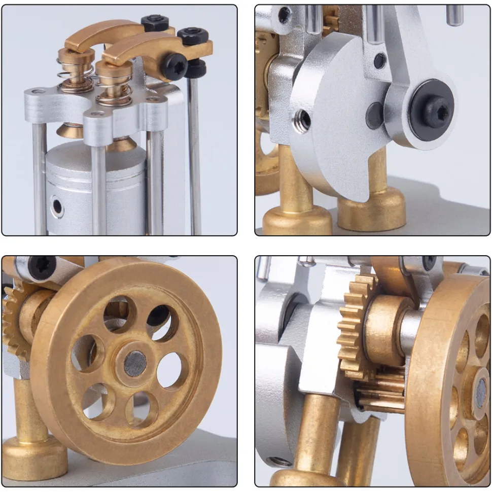 Mini Metal Mechanical 4-stroke Internal Combustion Engine Model Toy for Educational Experimental Science Demonstration