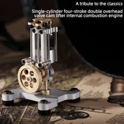 Mini Metal Mechanical 4-stroke Internal Combustion Engine Model Toy for Educational Experimental Science Demonstration