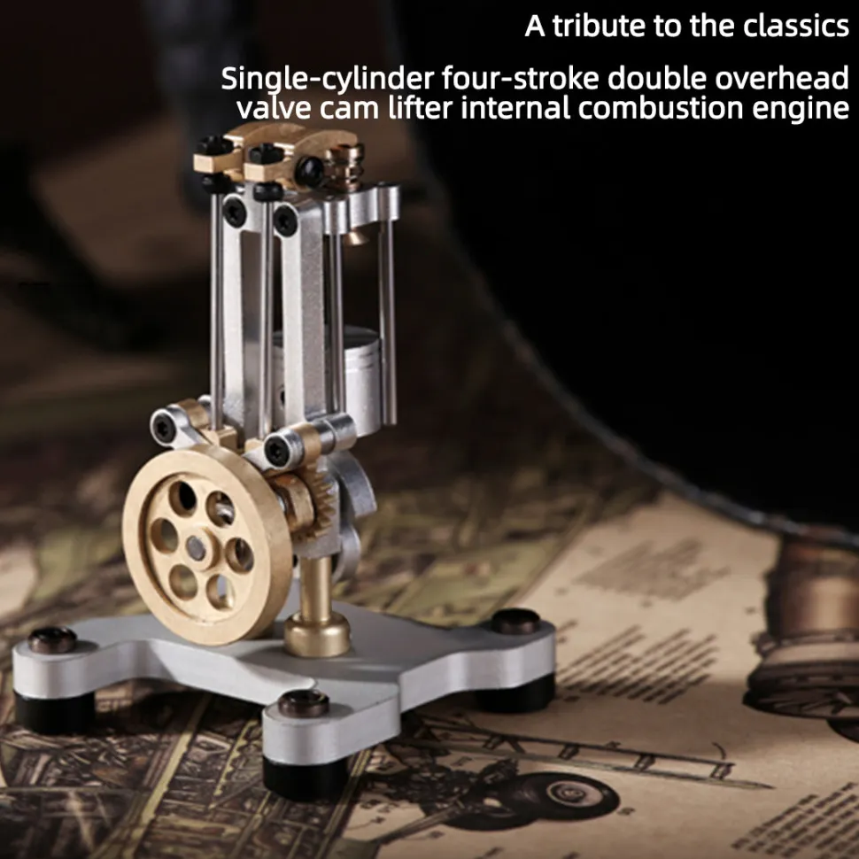 Mini Metal Mechanical 4-stroke Internal Combustion Engine Model Toy for Educational Experimental Science Demonstration