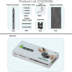Mini Precision Electric Screwdriver DIY Tools Set with LED Light for Models & Electronics (Frosted)