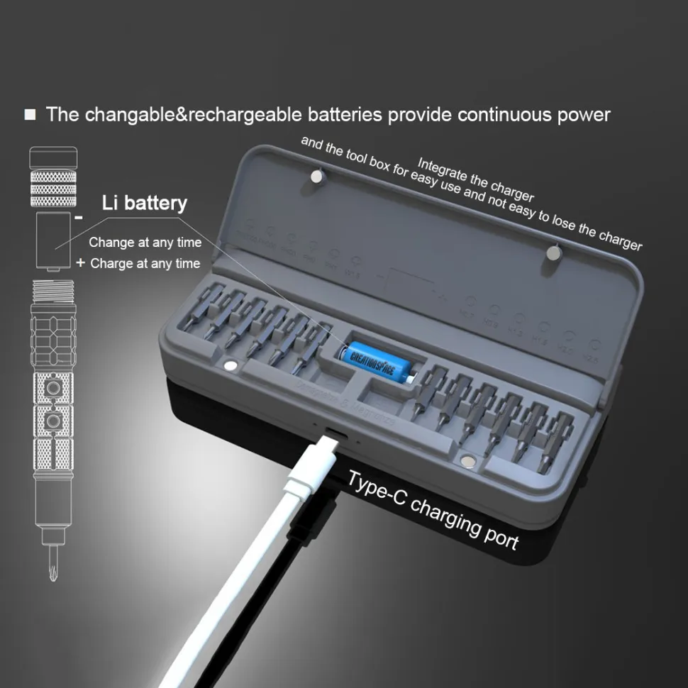Mini Precision Electric Screwdriver Head Maintenance Tools DIY Tools Set for Models & Electronics