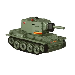 Mini RC Battle Tank Model with Infrared Combat Mode, Rotating Turret and Track Drive 1/64 Scale 2.4G