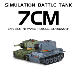 Mini RC Battle Tank Model with Infrared Combat Mode, Rotating Turret and Track Drive 1/64 Scale 2.4G