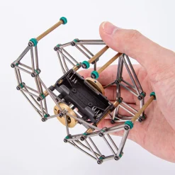 Mini Strandbeest Metal Mechanical Gear-Driven Walking Strandbeest Model with Stand Base for Experimental Science Demonstration
