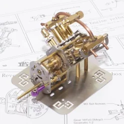 Mini V4 Steam Engine Model with Reverse Gearbox Toy Creative Gift