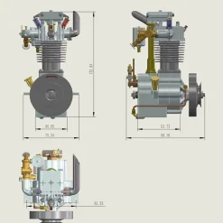 MUSA Engine FV1A KW-OHV 7cc Vertical Single Cylinder 4 Stroke Air Cooled Gasoline Engine IC Engine