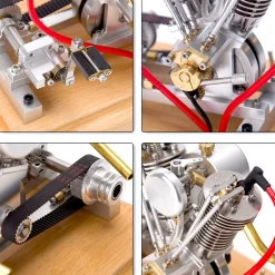 MUSA Hoglet V-twin Engine Mini 4-Stroke V2 Gasoline Engine Internal Combustion Model Realistic RTR Version Motorcycle Kickstart