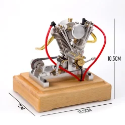 MUSA Hoglet V-twin Engine Mini 4-Stroke V2 Gasoline Engine Internal Combustion Model Realistic RTR Version Motorcycle Kickstart