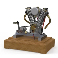 MUSA Hoglet V-twin Engine Mini 4-Stroke V2 Gasoline Engine Internal Combustion Model Realistic RTR Version Motorcycle Kickstart