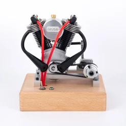 MUSA Hoglet V-twin Engine Mini 4-Stroke V2 Gasoline Engine Internal Combustion Model Realistic RTR Version Motorcycle Kickstart