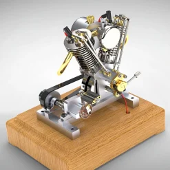 MUSA Hoglet V-twin Engine Mini 4-Stroke V2 Gasoline Engine Internal Combustion Model Realistic RTR Version Motorcycle Kickstart