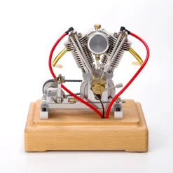 MUSA Hoglet V-twin Engine Mini 4-Stroke V2 Gasoline Engine Internal Combustion Model Realistic RTR Version Motorcycle Kickstart