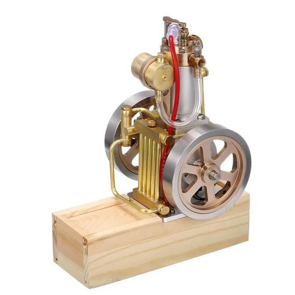 M91 Vertical Hit and Miss Engine Metal IC Engine with Hand Start Device Gift Collection - Enginediy