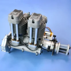 NGH GF60i2-E 60cc Inline Twin-Cylinder Four-Stroke Air-Cooled Gasoline Engine Model with Electric Starter for Fixed-Wing RC Airplanes