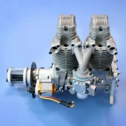 NGH GF60i2-E 60cc Inline Twin-Cylinder Four-Stroke Air-Cooled Gasoline Engine Model with Electric Starter for Fixed-Wing RC Airplanes
