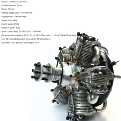 NGH GF150R5 150cc Radial Engine Five-cylinder Four-stroke Air-cooled Gasoline Engine Model for Fixed-Wing RC Airplanes