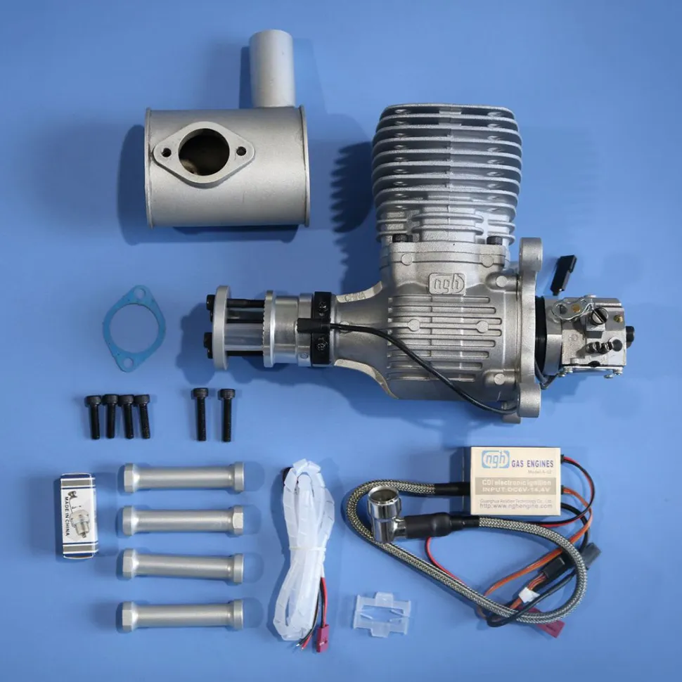 NGH GT65 65cc Single-Cylinder Two-Stroke Air-Cooled Gasoline Engine Model for Fixed-Wing RC Airplanes