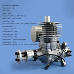 NGH GT65 65cc Single-Cylinder Two-Stroke Air-Cooled Gasoline Engine Model for Fixed-Wing RC Airplanes
