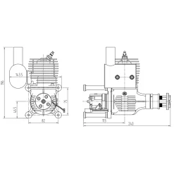 NGH GT65 65cc Single-Cylinder Two-Stroke Air-Cooled Gasoline Engine Model for Fixed-Wing RC Airplanes