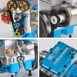 NR-200 8.6cc Inline 2-cylinder 4-stroke Water-cooled Electric Start Nitro Engine Model for 1:8 RC Car