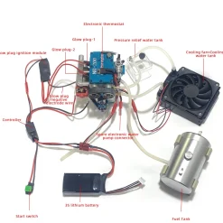 NR-200 8.6cc Inline 2-cylinder 4-stroke Water-cooled Electric Start Nitro Engine Model for 1:8 RC Car