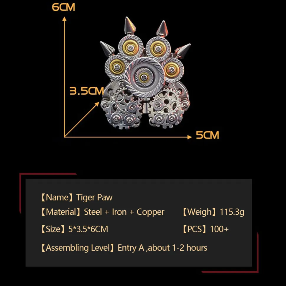 100PCS+ 3D Metal Lovely Tiger Paw Kit Assembly DIY