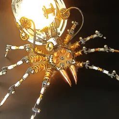 512PCS Metal DIY Assembly Toys Mechanical Spider with Lamp