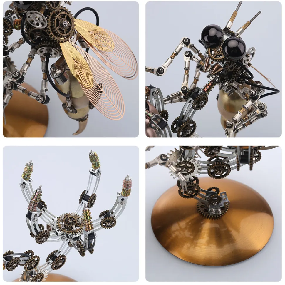 627PCS Metal Steampunk Kit Toy Mechanical Wasp
