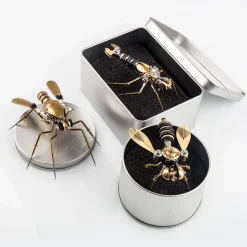 270Pcs Steampunk Insect Metal Model Kits Mechanical Crafts for Home Decor - Mosquito + Deck Insect + Bee Trinity