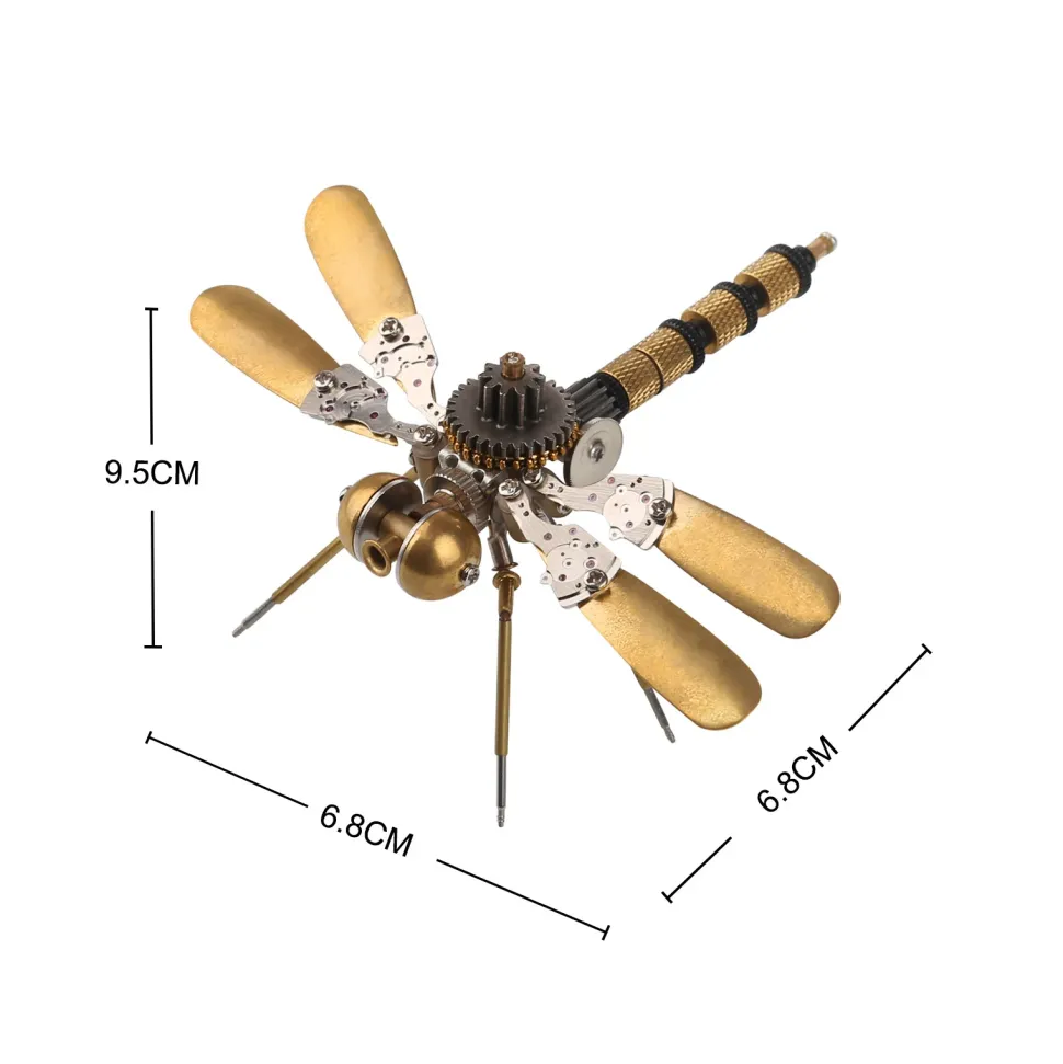80Pcs Steampunk Insect Metal Model Kits Mechanical Crafts for Home Decor - Dragonfly