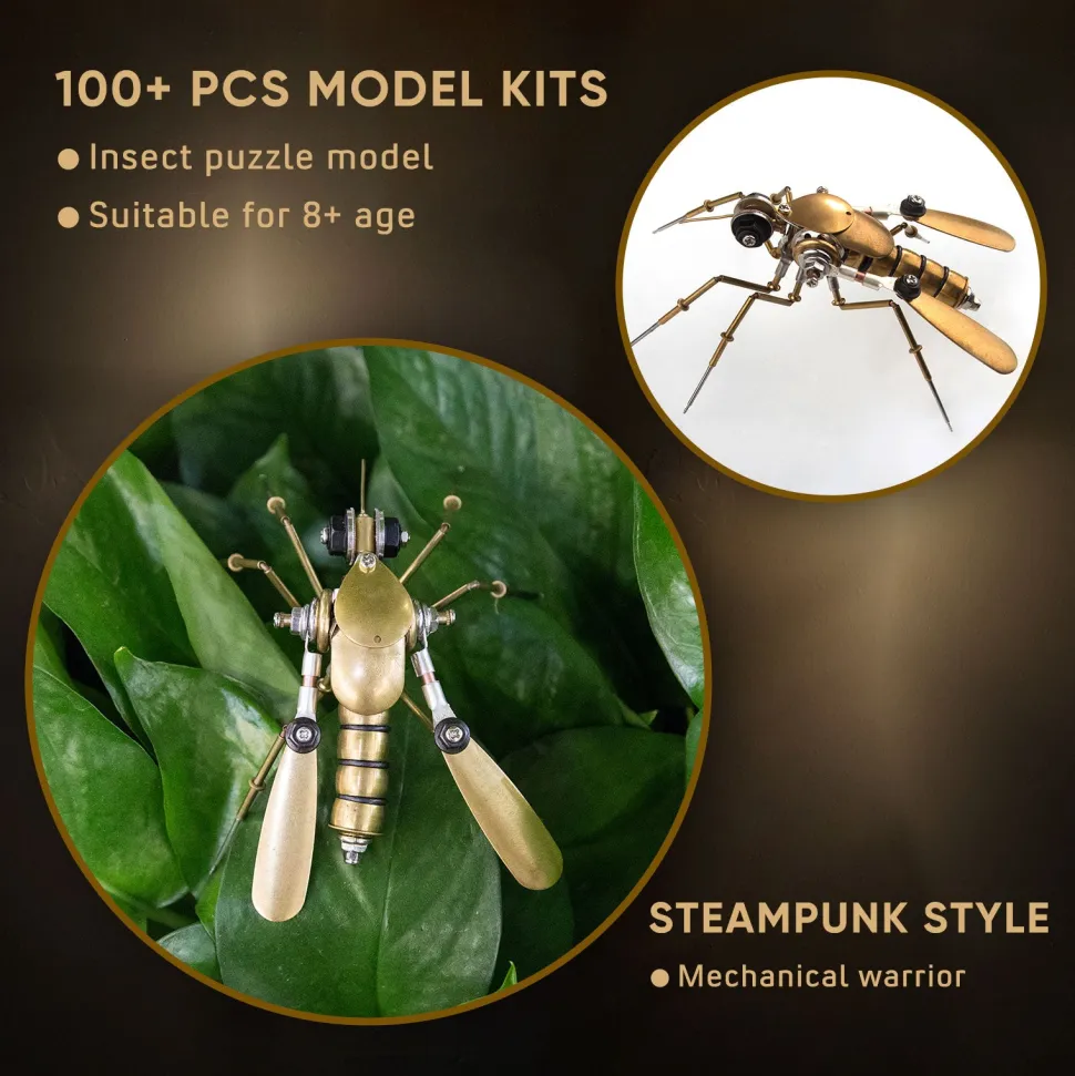 90Pcs Steampunk Insect Metal Model Kits Mechanical Crafts for Home Decor - Mosquito