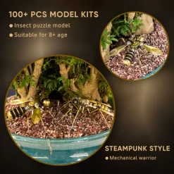 90Pcs Steampunk Insect Metal Model Kits Mechanical Crafts for Home Decor - Bee
