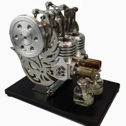 Pigeon-Style Dual-Cylinder Dual-Piston Hot Air Stirling Engine Model Educational Toy
